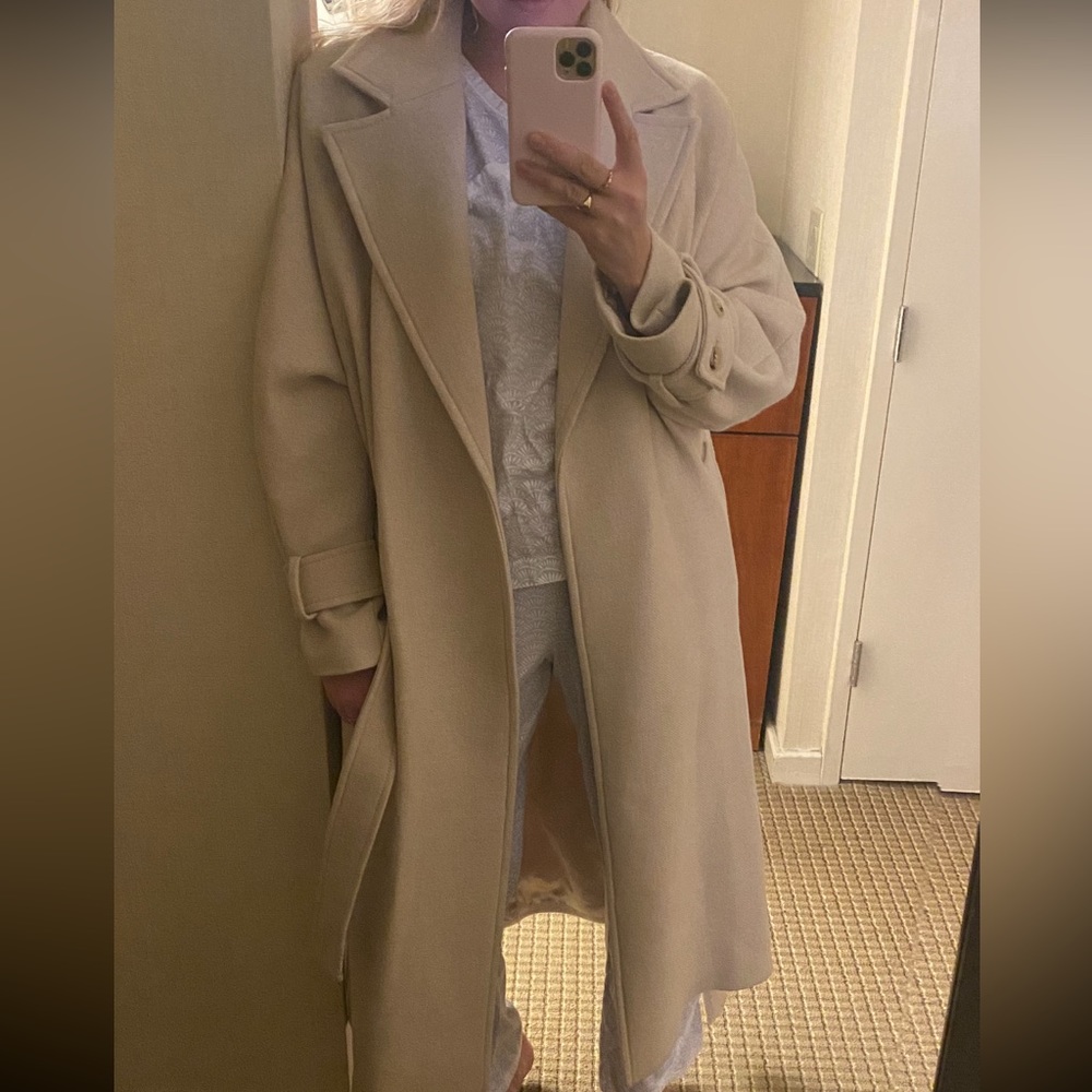 Zara long wool trench coat